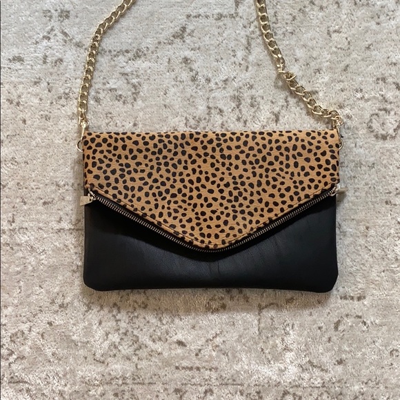 Express Leopard Print Foldover Crossbody - Picture 2 of 6